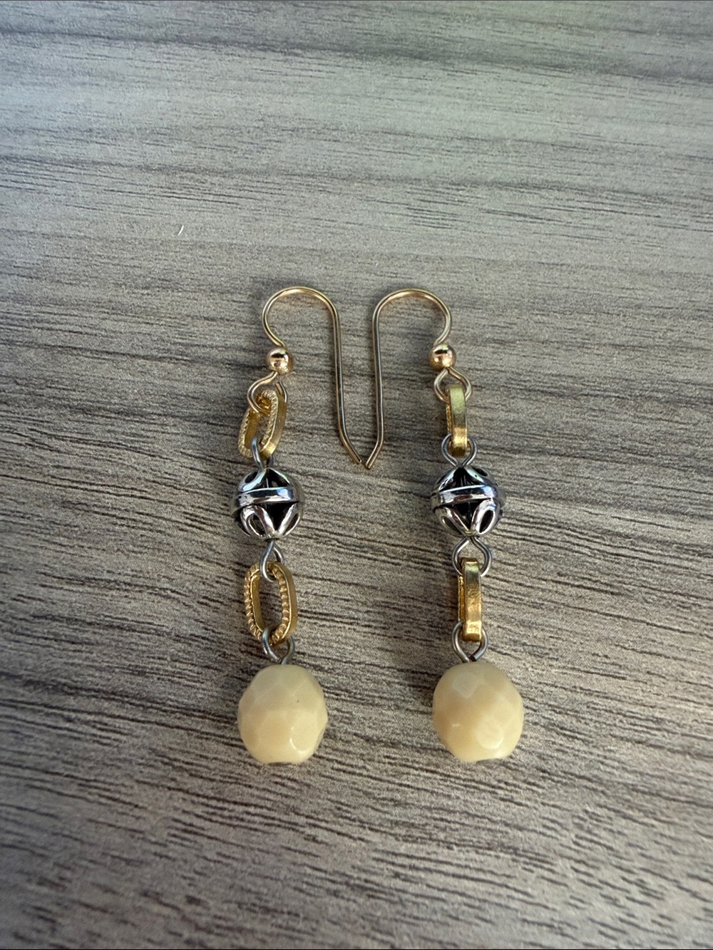 Brighton Gold and Cream Dangle Earrings